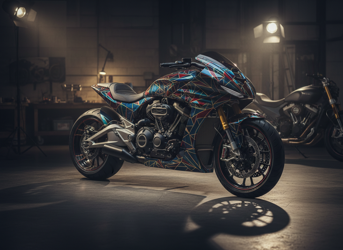 Moto custom personnalisée par HWRAP